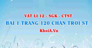 Bài 1 trang 120 Vật lí 12 Chân trời Sáng tạo